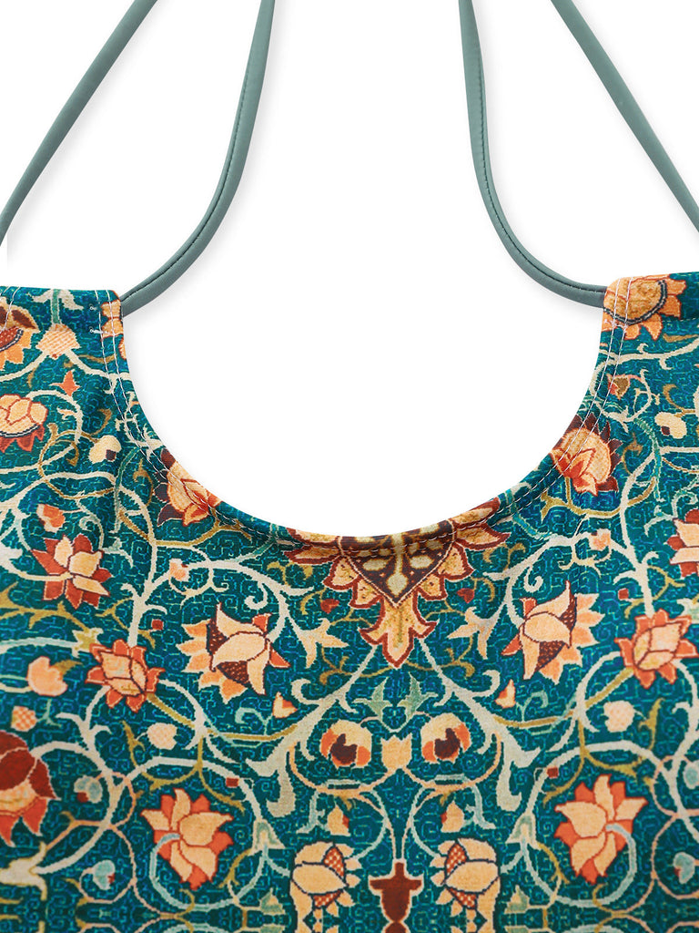 1940s Halter Retro Floral Prints Tankini Set - vintage fashion, retro style
