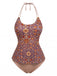 1940s Halter Retro Floral Prints Tankini Set - vintage fashion, retro style