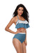 1940s High-Waist Colorblock Ruffled Halter Swimsuit: 1940s Riviera elegance, reimagined for her
