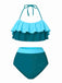 She's wearing 1940s High-Waist Colorblock Ruffled Halter Swimsuit and the whole beach remembers the 1940s