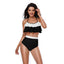 1940s High-Waist Colorblock Ruffled Halter Swimsuit — because 1940s glamour never goes out of style