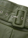 1940s High-Waist Metal Belt PU Leather Wide-Leg Pants - vintage fashion, retro style