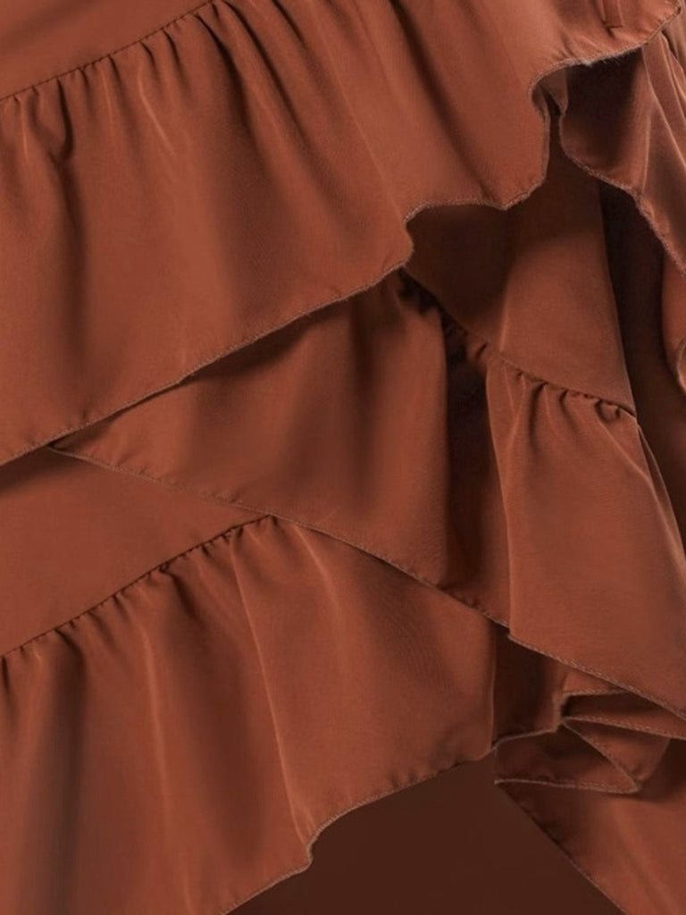 1940s High-Waist Paneled Ruffle Hem Skirt - vintage skirt, retro style