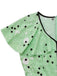 1940s Irregular Dots V-Neck Ruffled Dress - vintage dress, retro fashion