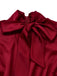 Burgundy 1940s Satin Bow Tie Striped Wide-Leg Jumpsuit - vintage jumpsuit, retro fashion