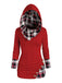 1940s Knit Plaid Button Hooded Sweater - vintage fashion, retro style