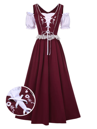 1940s Lace Puff Patchwork Dress & Ribbon, vintage dress, retro fashion, lace detail - perfect for women who love vintage and retro fashion