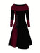 1940s Lace-Up Colorblock Off-Shoulder Dress: where 1940s romance meets her modern spirit