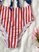 1940s Lace-Up Stars & Stripes Swimsuit - vintage swimsuit, pin-up swimwear for vintage lovers