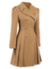 1940s Lapel Double-Breasted Pocket A-Line Coat, vintage coat, retro outerwear - perfect for women who love vintage and retro fashion