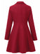 1940s Lapel Solid Tailored Coat - vintage fashion, retro style, elegant red