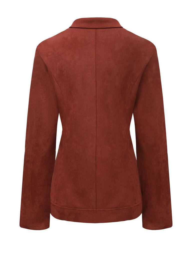 1940s Lapel Suede Pocket Blazer - vintage fashion, retro style