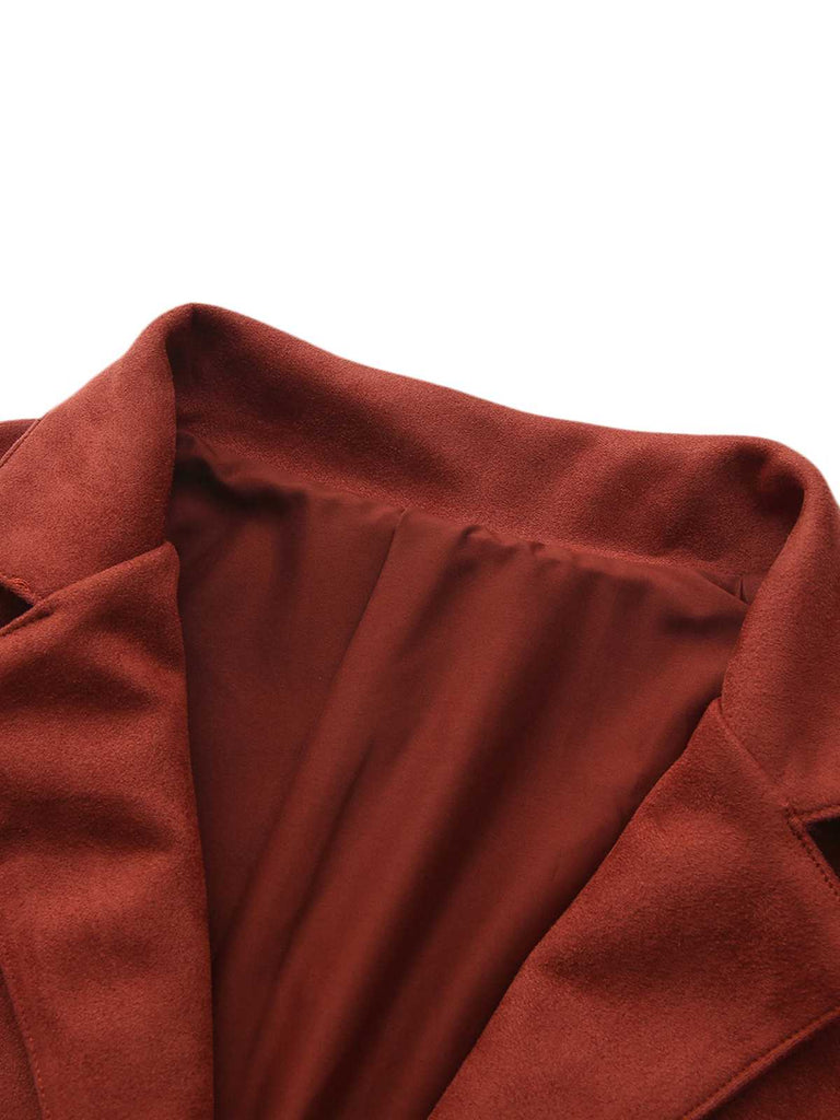 1940s Lapel Suede Pocket Blazer - vintage fashion, retro style