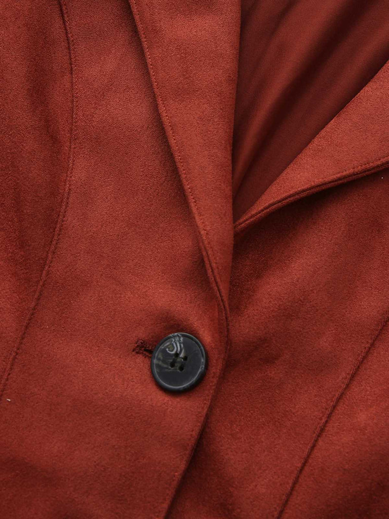 1940s Lapel Suede Pocket Blazer - vintage fashion, retro style