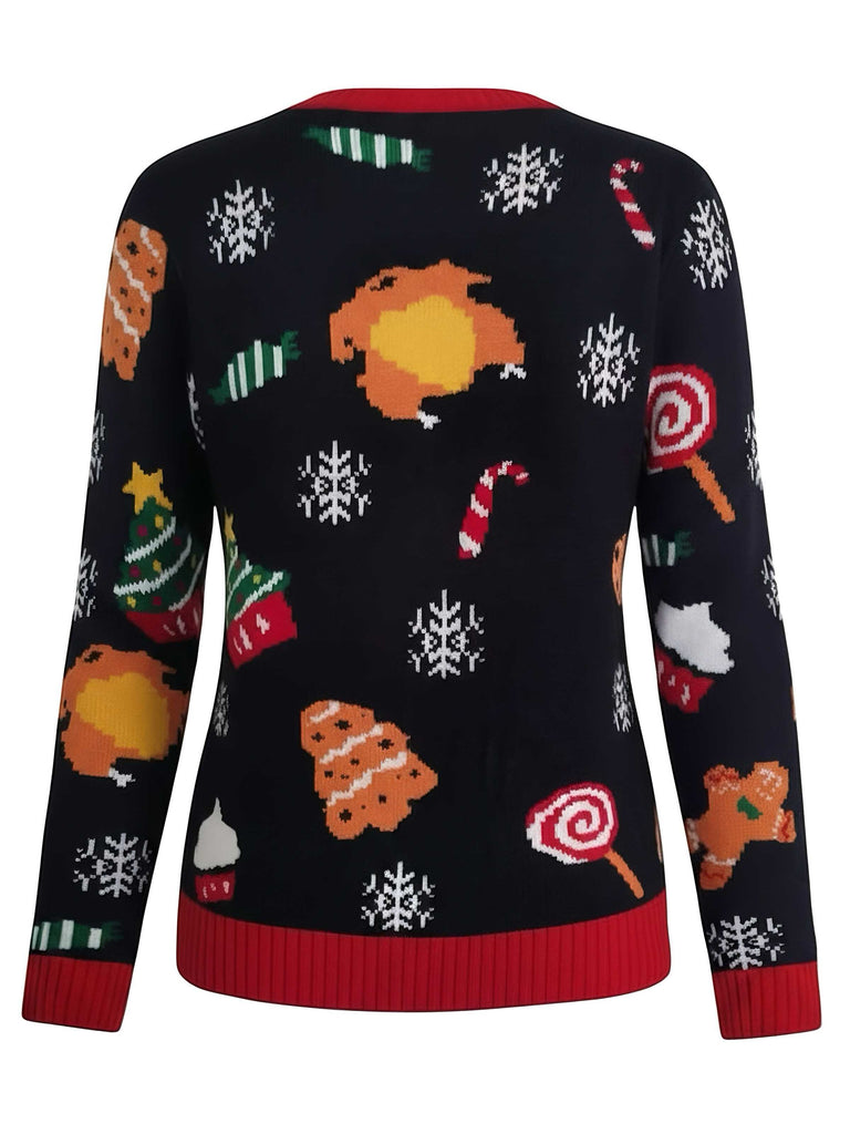 1940s Led Light-Up Jacquard Christmas Sweater - vintage fashion, retro style