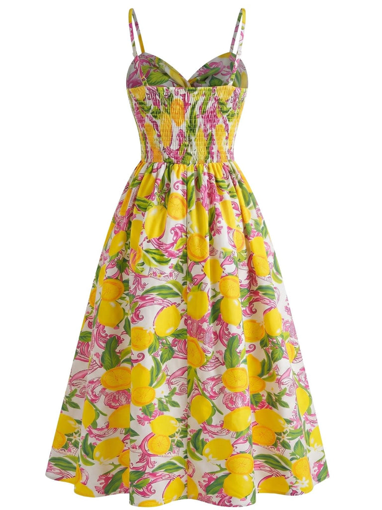 1940s-Lemon-Print-Spaghetti-Strap-Swing-Dress, vintage, retro, dress