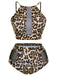 [Plus Size] 1940s Leopard Mesh Patchwork Swimsuit, vintage swimsuit, pin-up swimwear - perfect for women who love vintage and retro fashion