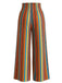 Multicolor 1970s Boho Striped Drawstring Wide-Leg Pants - vintage fashion, retro style for vintage lovers