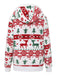 Multicolor 1940s Reindeer & Christmas Tree Plush Hoodie - vintage fashion, retro style