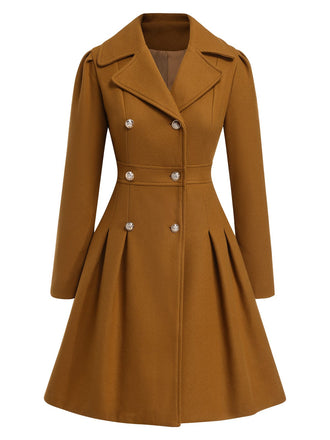 1940s Notched Collar Double-Breasted Dress Coat, vintage dress, retro fashion - perfect for women who love vintage and retro fashion