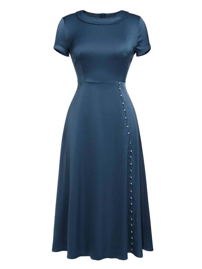 1940s Pearl Buttons Solid Darlene Dress: timeless style reimagined