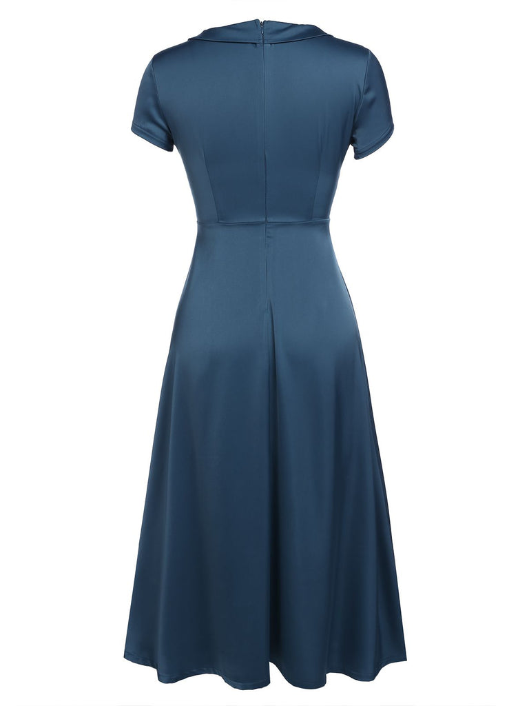1940s Pearl Buttons Solid Darlene Dress — vintage elegance for the modern woman