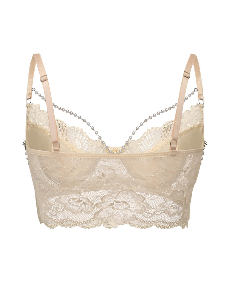 1940s Chain Floral Lace Crop Camisole — 1940s jazz-age spirit for her morning coffee