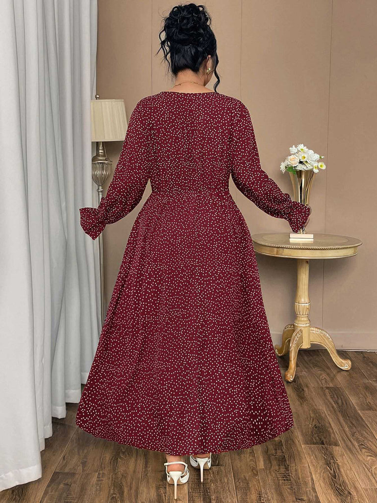 1940s Polka Dot Midi Dress - vintage dress, retro fashion