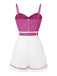 1940s Polka Dot Patchwork Suspender Romper - vintage jumpsuit, retro fashion