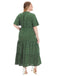 [Plus Size] 1940s Polka Dot V-Neck Short Sleeve Maxi Dress - vintage dress, retro fashion for vintage lovers