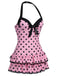 1940s Polka Dots Hater Swimsuit, classic vintage style summer beach collection