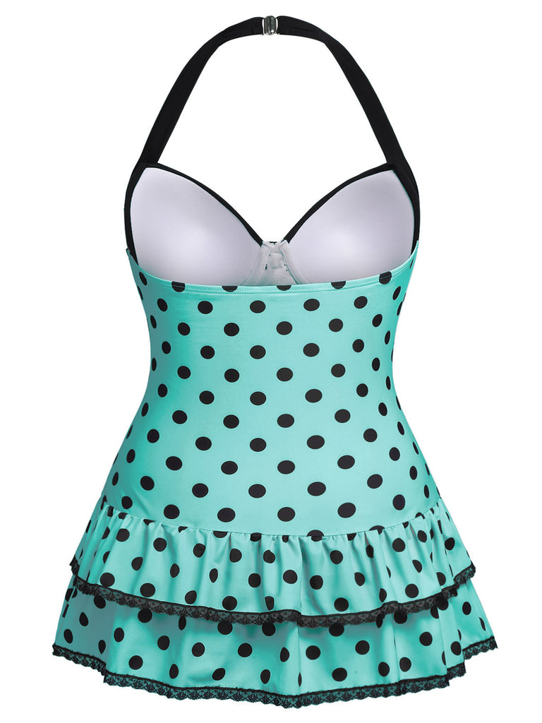 1940s Polka Dots Hater Swimsuit, classic vintage style summer beach collection