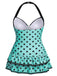 1940s Polka Dots Hater Swimsuit, classic vintage style summer beach collection