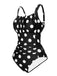 1940s Polka Dots Wrinkle Strap Swimsuit, vintage swimsuit, pin-up swimwear - perfect for women who love vintage and retro fashion