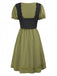 1940s Punk Gothic Puff Sleeve Ruffled Dress - vintage dress, retro fashion