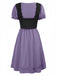 1940s Punk Gothic Puff Sleeve Ruffled Dress - vintage dress, retro fashion