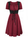 1940s Punk Gothic Puff Sleeve Ruffled Dress - vintage dress, retro fashion
