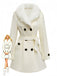 1940s Removable Faux-Fur Collar Buttons Coat - vintage fashion, retro style