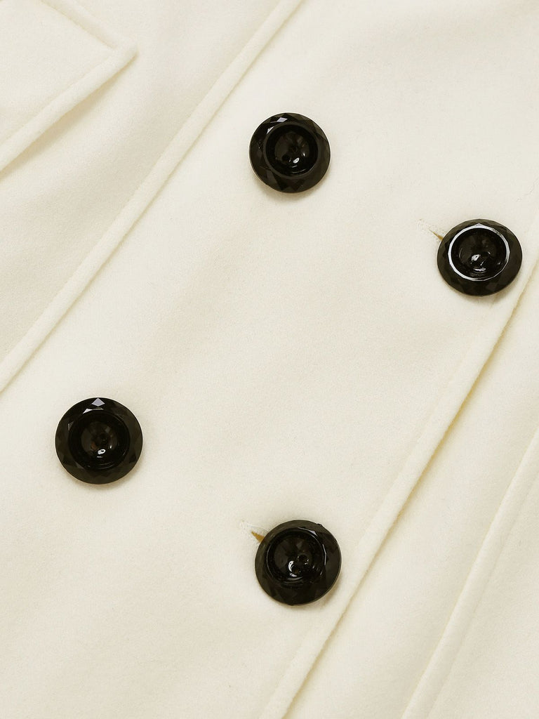1940s Removable Faux-Fur Collar Buttons Coat - vintage fashion, retro style