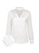 She pairs this 1940s Round Neck Satin Puff Sleeve Blouse with confidence and 1940s charm