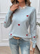 1940s Ruffles Heart Embroidered Sweater: timeless 