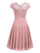 1940s Ruffles Lace Floral Solid Dress — vintage elegance for the modern woman
