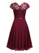 1940s Ruffles Lace Floral Solid Dress — vintage elegance for the modern woman