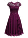 1940s Ruffles Lace Floral Solid Dress — vintage elegance for the modern woman