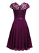 1940s Ruffles Lace Floral Solid Dress: timeless style reimagined