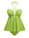 She's wearing 1940s Seashell Chain Lace-Up Halter Swimsuit and the whole beach remembers the 1940s