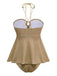 1940s Seashell Chain Lace-Up Halter Swimsuit — because 1940s glamour never goes out of style