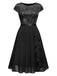 1940s Sequin Chiffon Ruffle Trim Swing Dress: timeless style reimagined