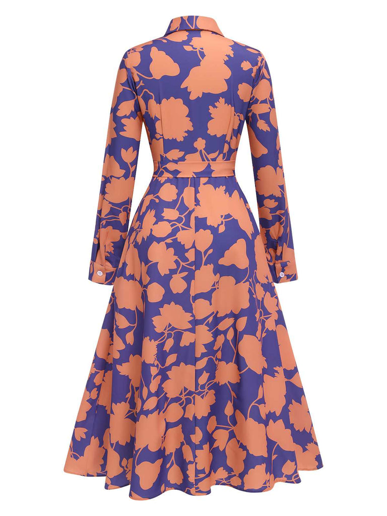 This 1940s Shirt Neck Floral Belted Dress wraps her in 1940s elegance, one twirl at a time