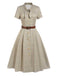 1940s Small Windowpane Plaid Dress: where 1940s romance meets her modern spirit